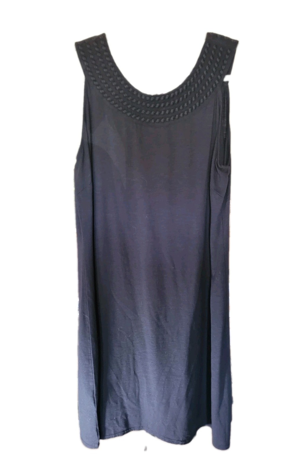 Tommy Bahama ☀️ size XL black pearl embroidered shift dress cotton modal spandex