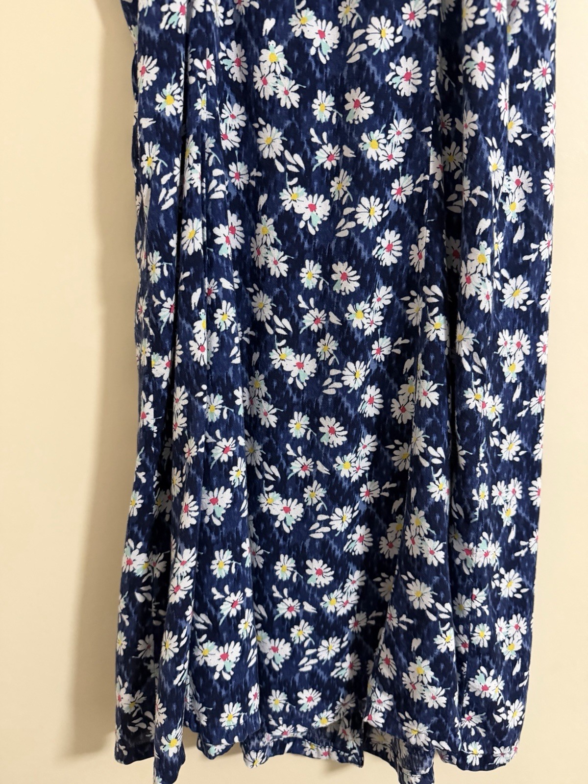 Hollister Blue Floral Strap Sundress Midi Button Down Sz M