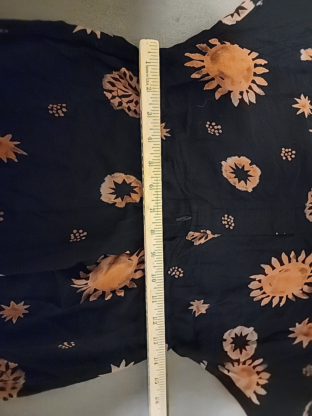 Celestial Hippie Sun & Stars Dress Shear Black Mock Turtle Neck Vintage Festival