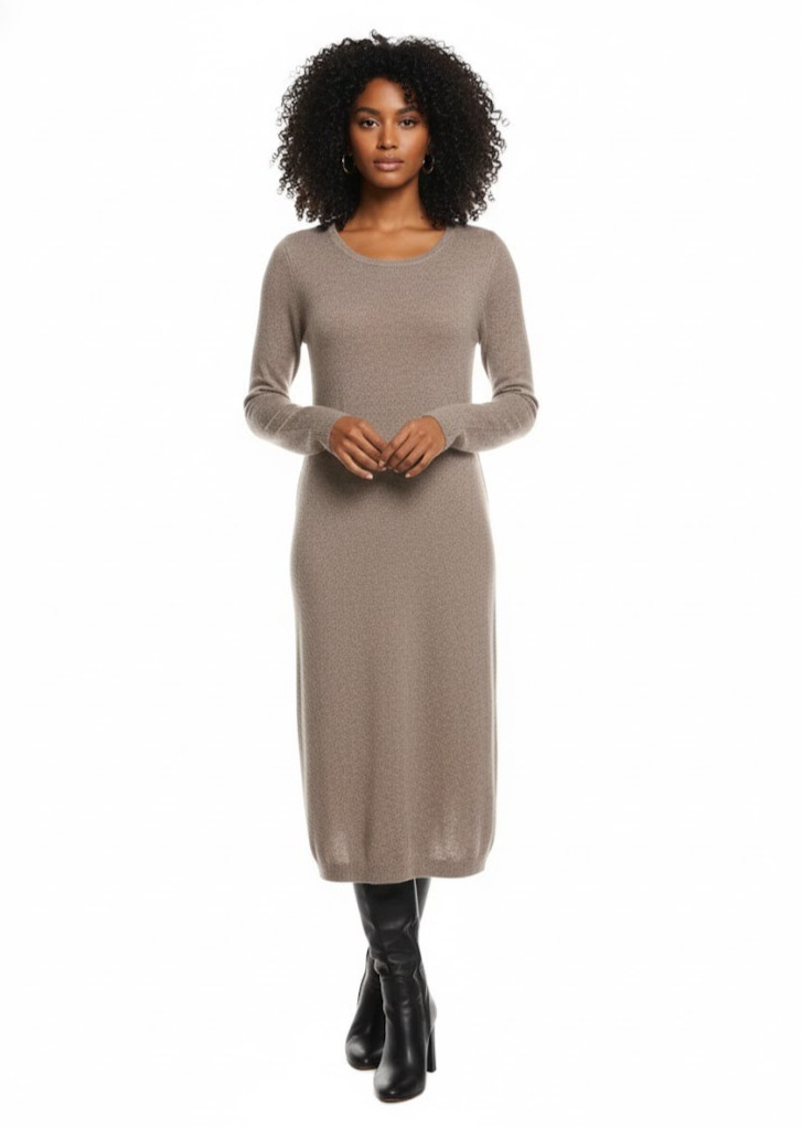 NWT Philosophy Cashmere Midi in Clay Heather Sweater Dress XL