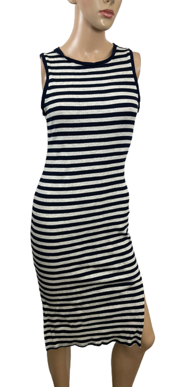One Clothing Los Angeles Women’s Dress Ribbed Striped Gray & Blue Size S