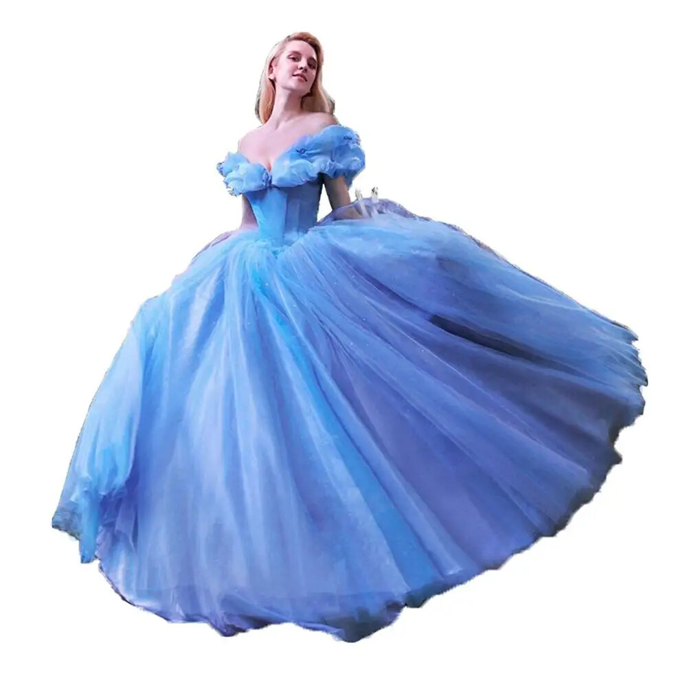 Ball Gown Princess Cinderella Butterfly Off the Shoulder Ball Gown Prom Dresses
