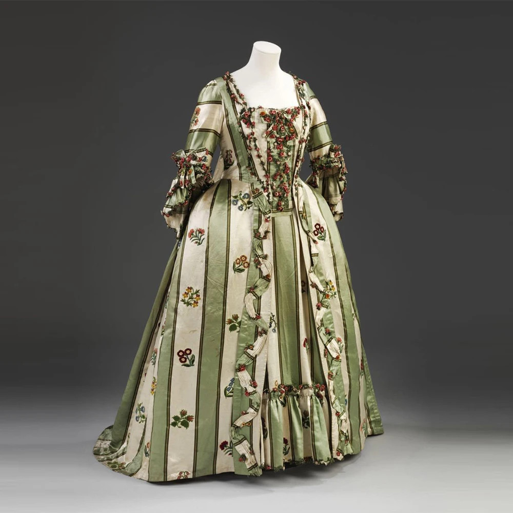 1770s Robe Francaise Victorian Royal Court Princess Rococo Baroque Sack-Back