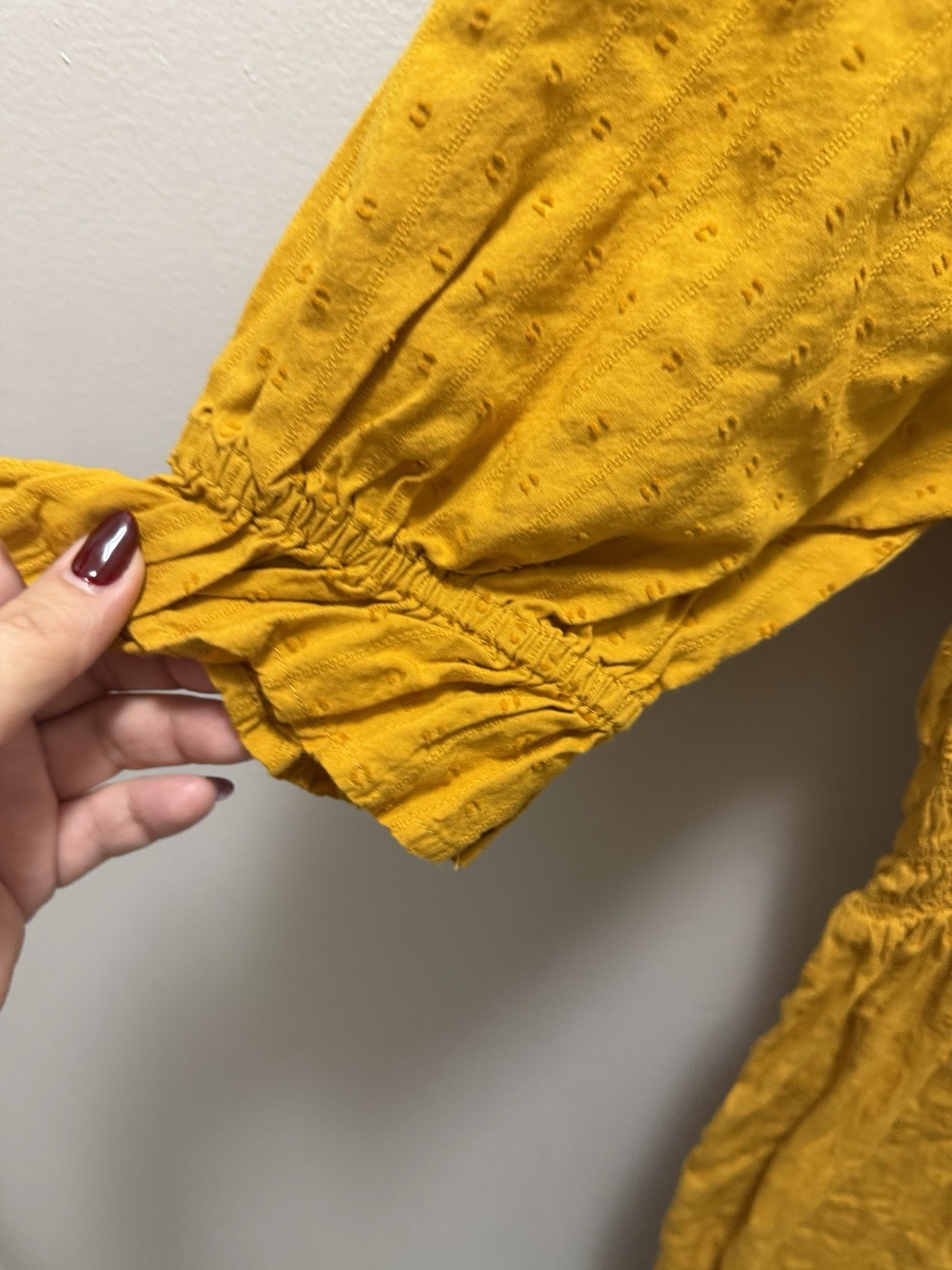 Universal Thread Eyelet Ruffle Midi Dress Mustard Yellow Size XL Cottagecore