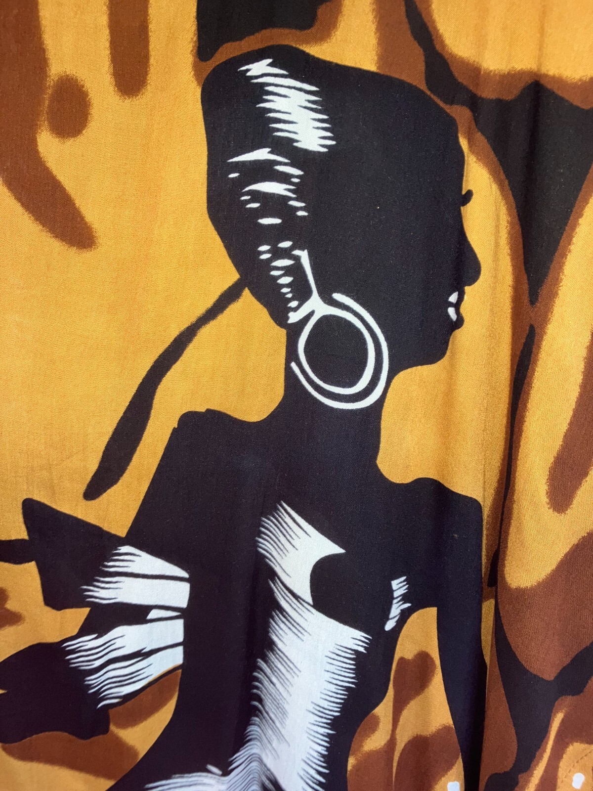 NEW SANTE 100% RAYON 3X MUMU KAFTAN CAFTAN HOUSE DRESS BLACK BROWN GOLD #HJ