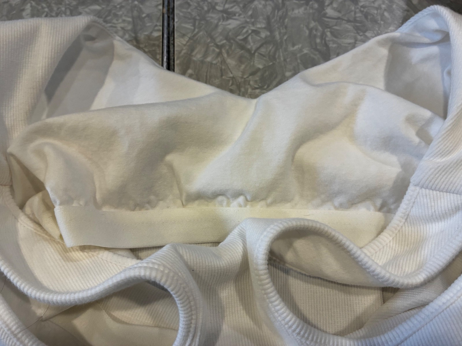 Victoria Secret Modal International Ribbed Active Dress M Cotton White Shelf Bra