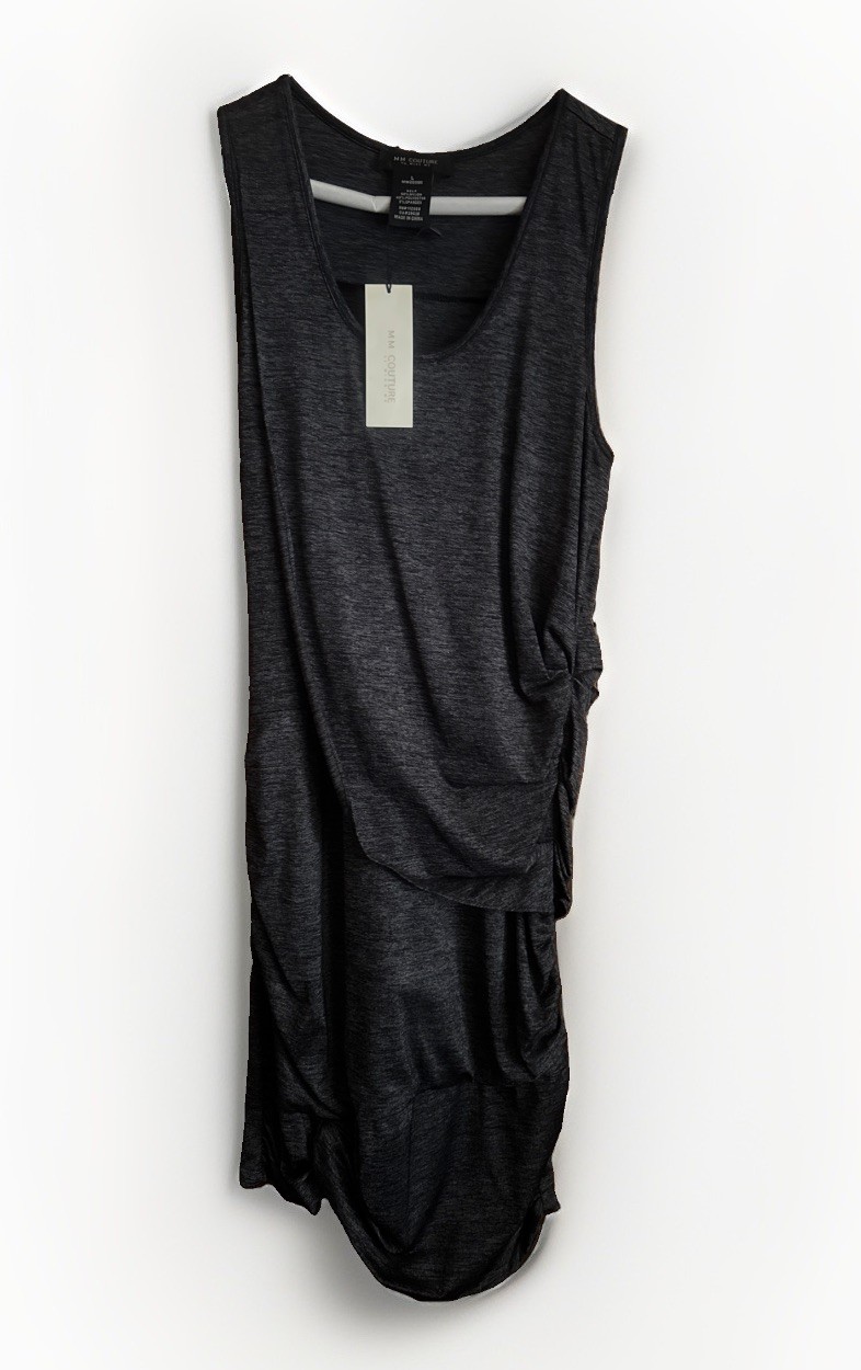 MM COUTURE by MISS ME Charcoal Gray Dress Size Large Sexy Bodycon Marled NWT