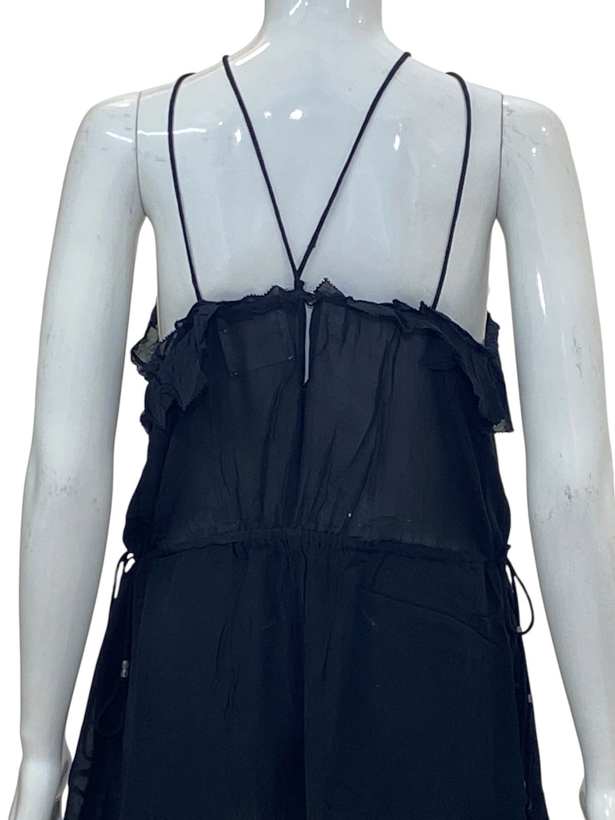 Isabel Marant Etoile Betty Vintage Spaghetti Strap Ruffle Short Mini Dress S 36