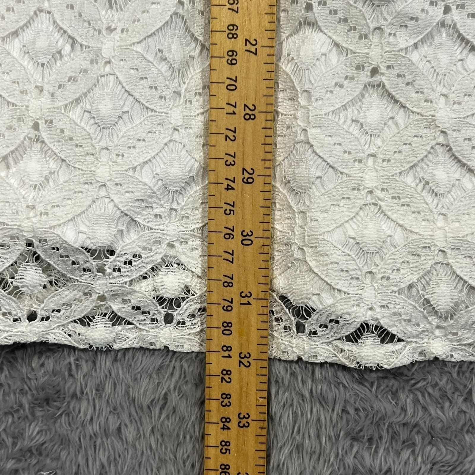 BCBGeneration Lace Cold Shoulder Ruffle Shift Dress Optic White Boho Womens XS