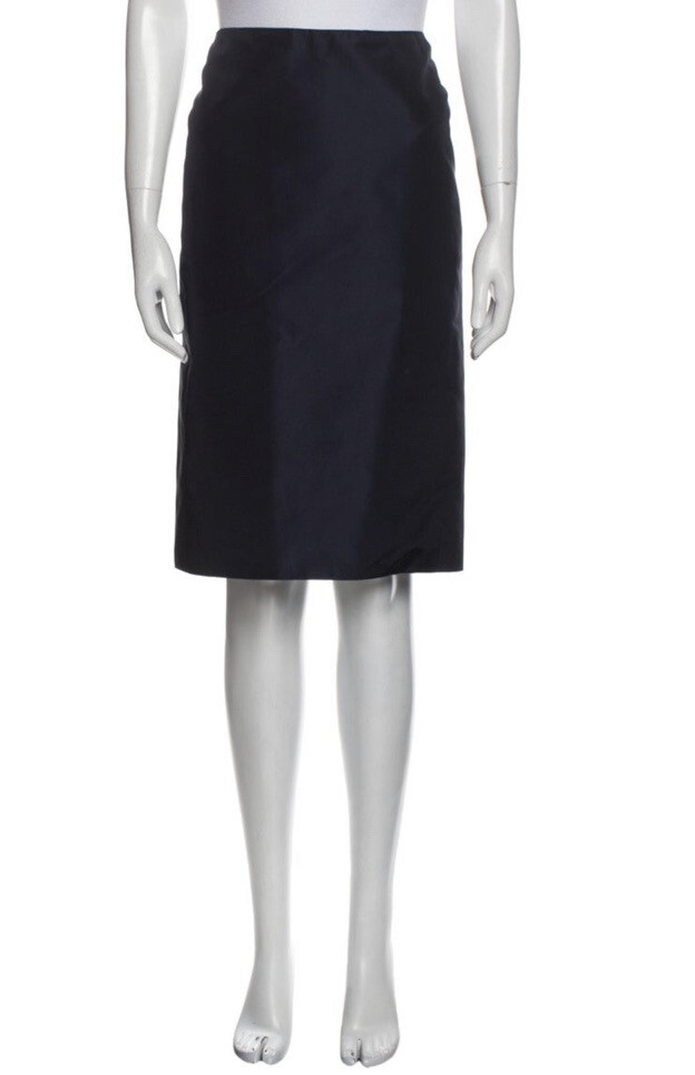 Angel Sanchez Womens Knee Length Skirt Navy Blue Size 12 XL
