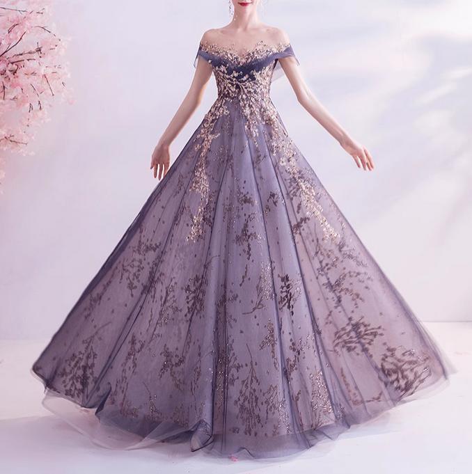Women’s Birthday Catwalks Perform Show Evening Dress Off Shoulder Long Dress New