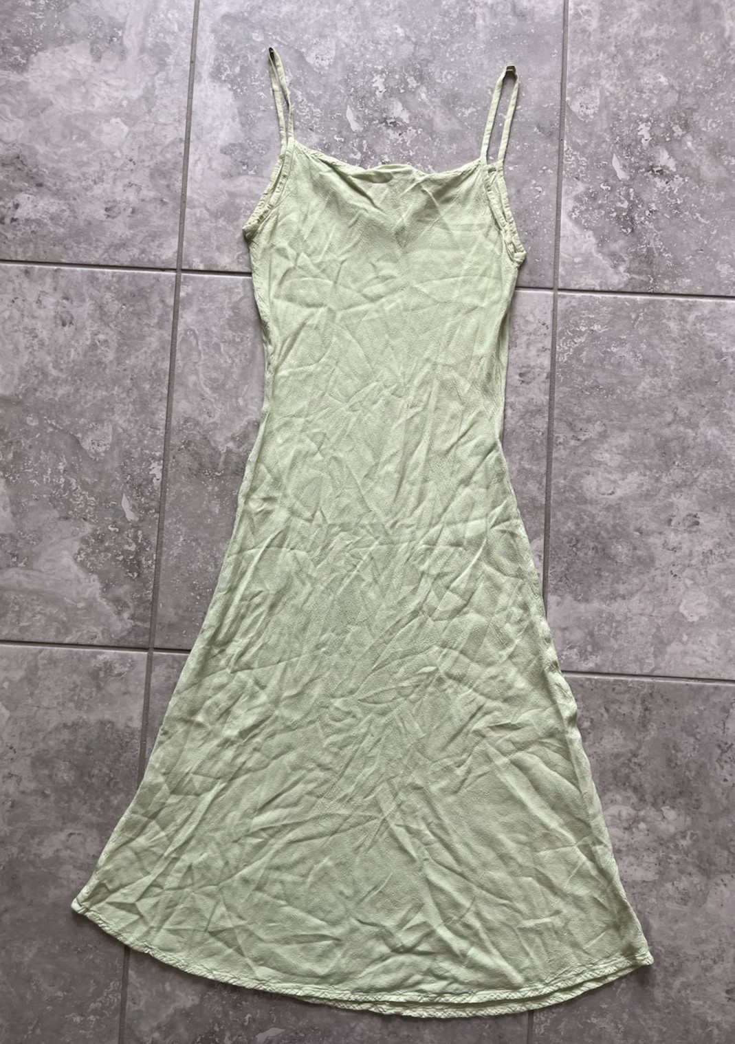Ghost London Sleeveless Slip Rayon Midi A Line Dress Classy Green S