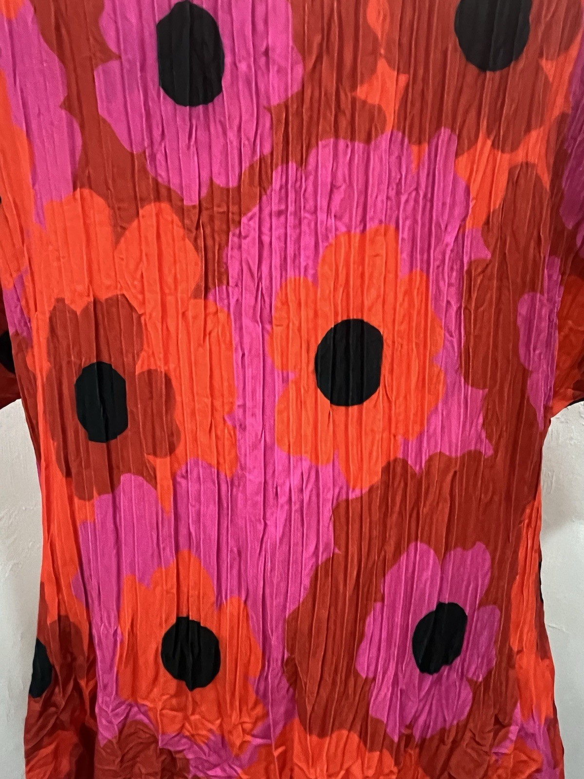 ALQUEMA Smash Pocket Sleeveless Crinkle Midi Dress Red Floral Print Stretch 1
