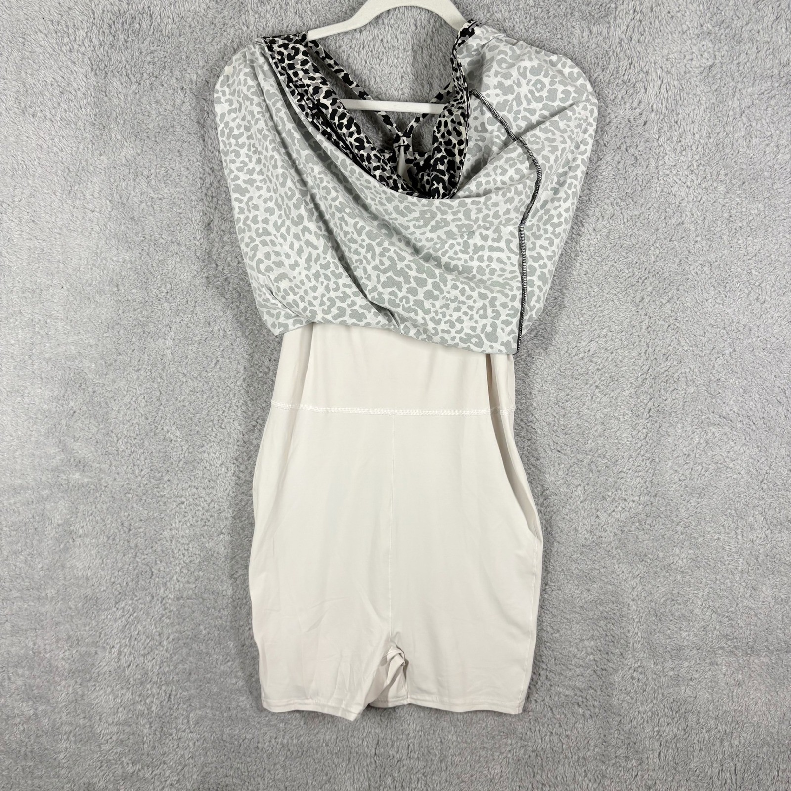 Outdoor Voices The Exercise Dress Leopard Print Black White Size L Sleeveless