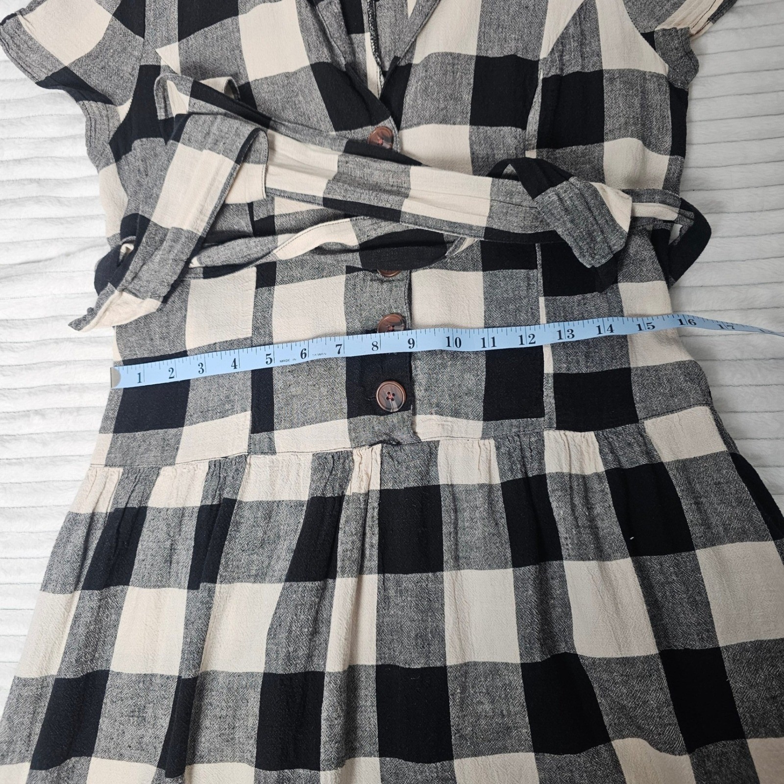 Urban Outfitters Natalie Buffalo Check Dress M Rockabilly 50s Housewife Midi