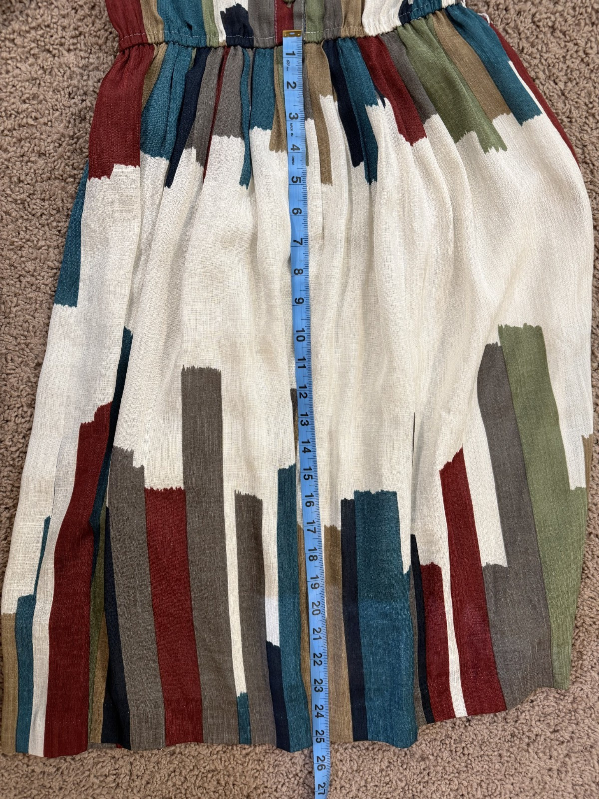 🎨 Vintage Abstract Colorblock Brushstroke Midi Dress Vintage from 1980s