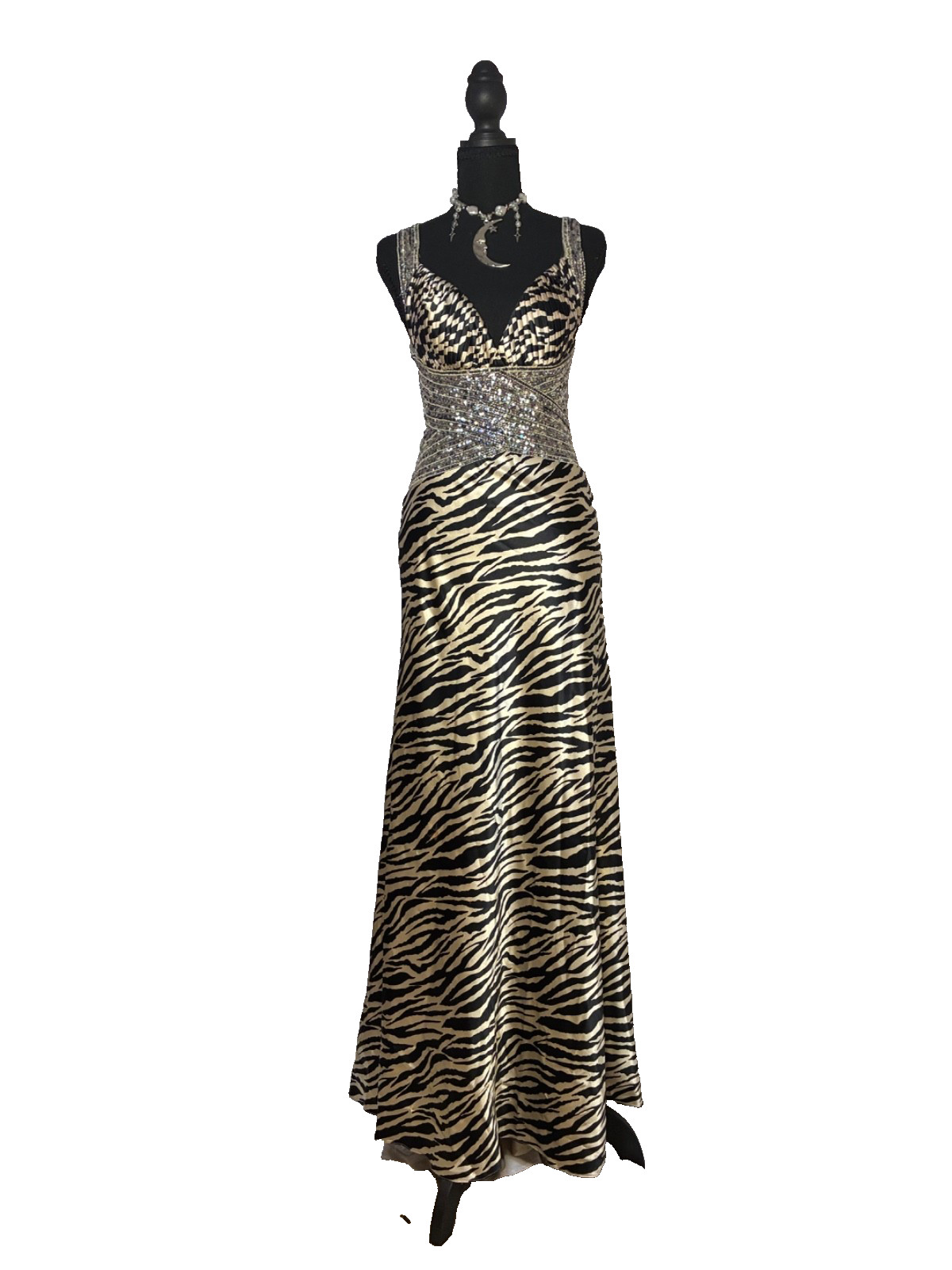 Zebra stripe Vintage Y2K Jovani prom dress size 4 good condition!