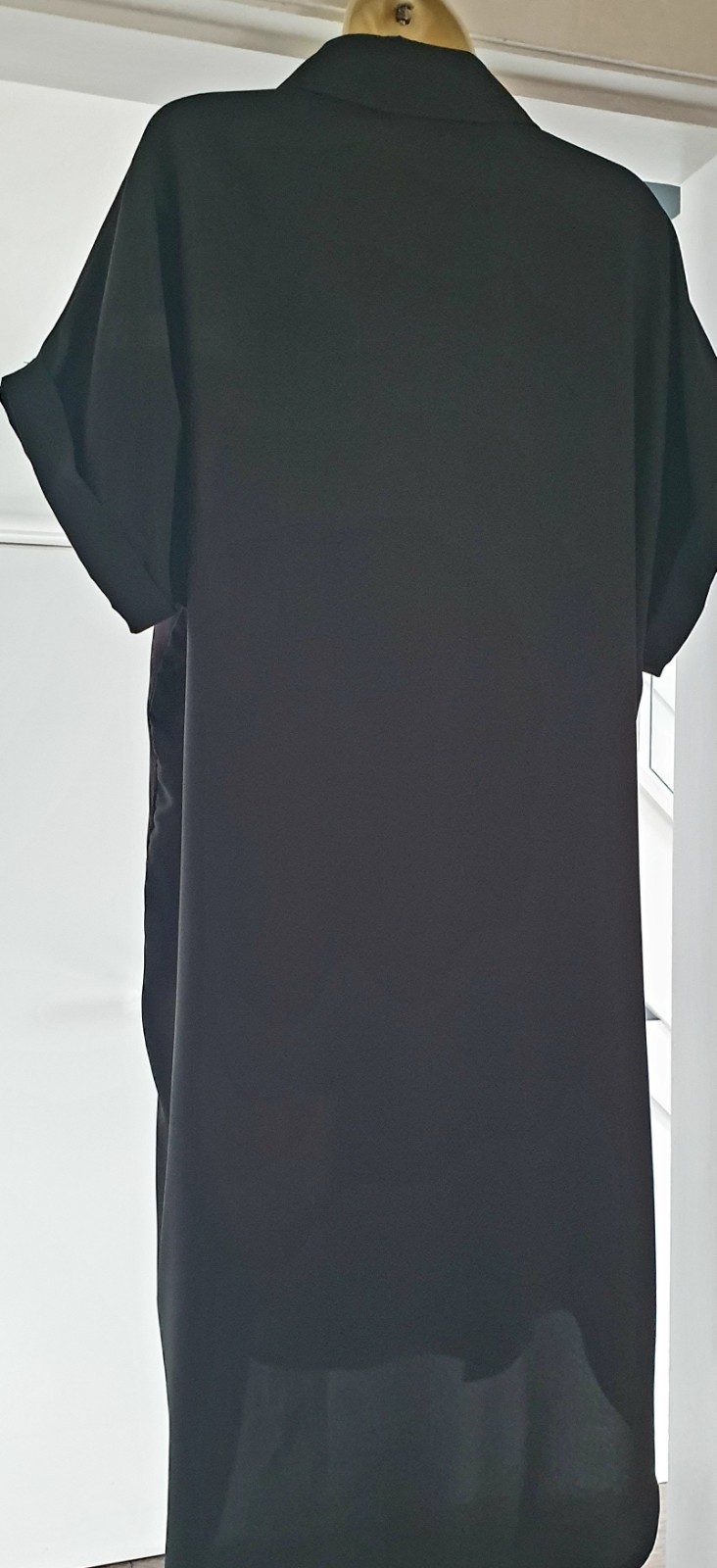 Cute Girl Portrait Print Oversized Dipped Hem Kaftan Cover-up Shirt Dress