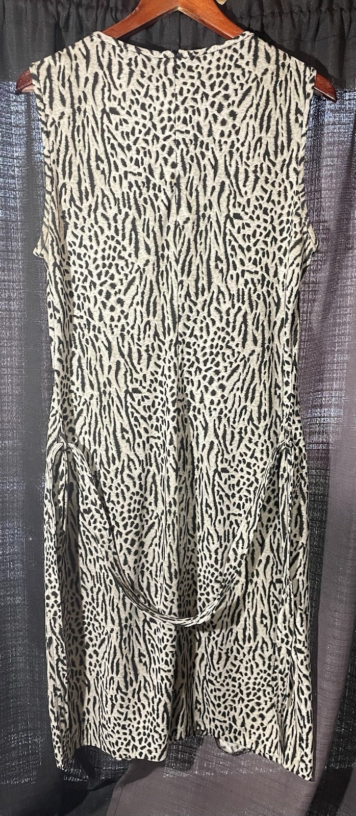 Dani Max Women’s 8 Black/White Animal Print Sheath Dress Pockets Zip