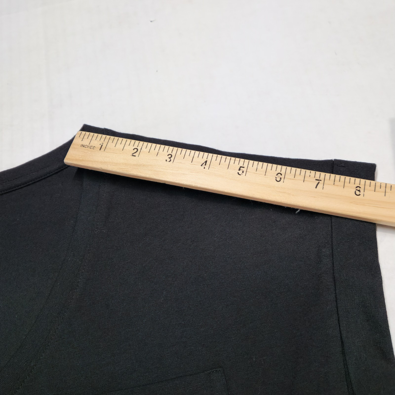 Peruvian Connection V-neck midi dress Pima chest pocket and a side slit Black