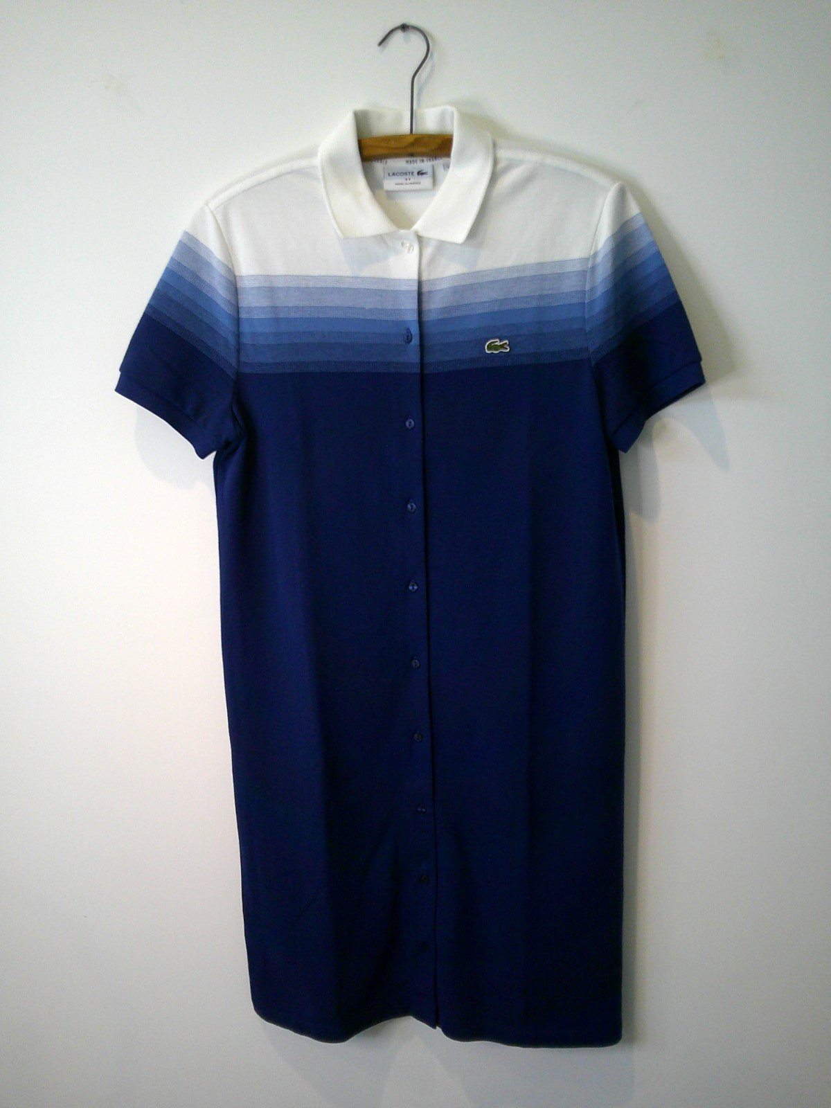 NWOT Lacoste Cotton Caviar Piqué Straight Fit Dress Made in France US 6 S 38