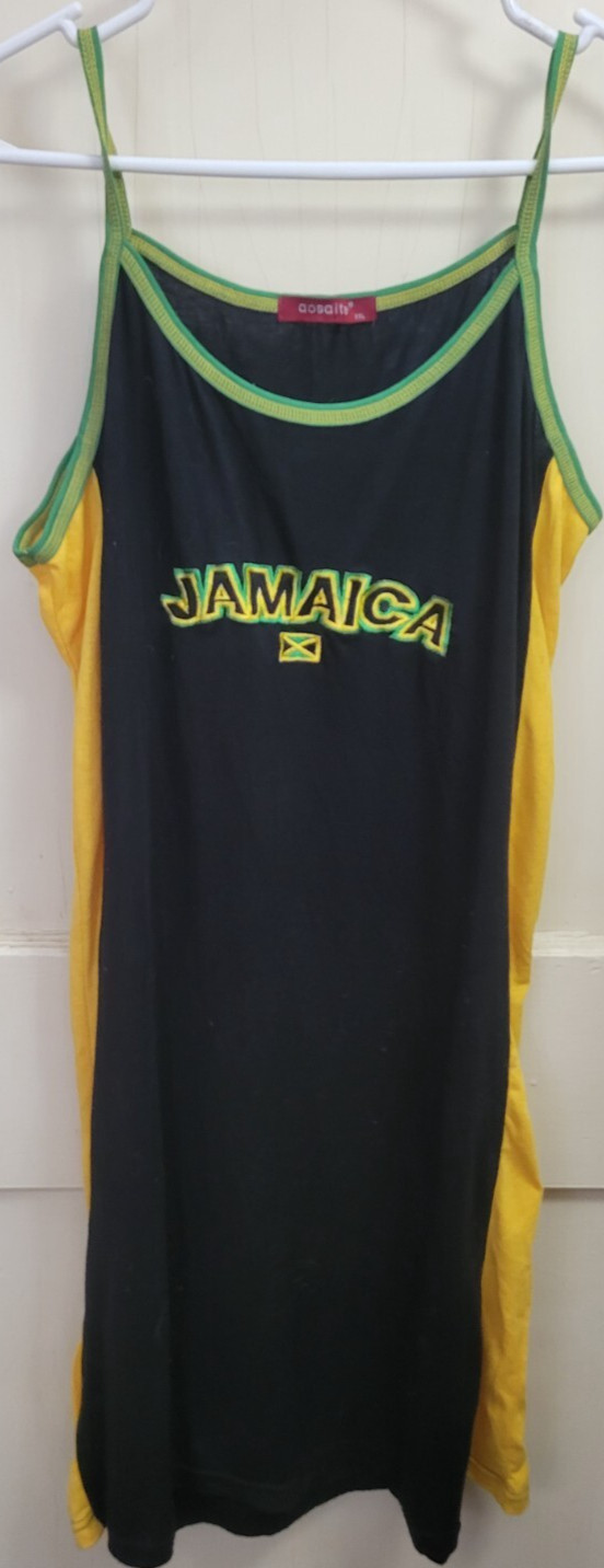Aosaite Jamaican Flag Tank Top Sleeveless Dress Size XXL