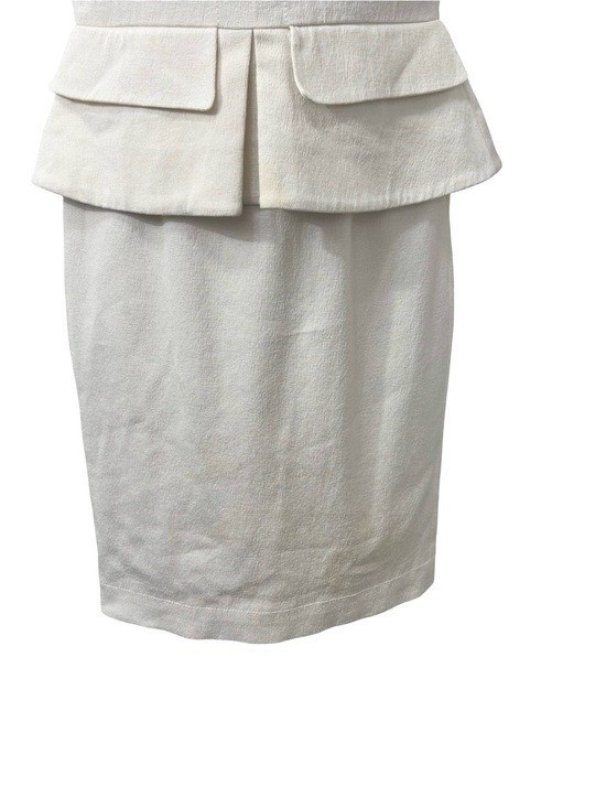 Tom Ford Beige Peplum Knee Length Round Neck Dress Size 42 *Flawed