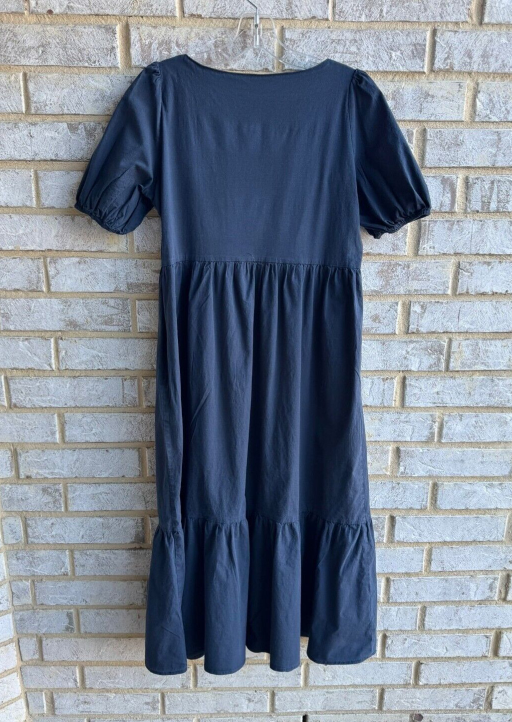 MOD REF Square Neck Puff Short Sleeve Tiered Dress Women’s Size M