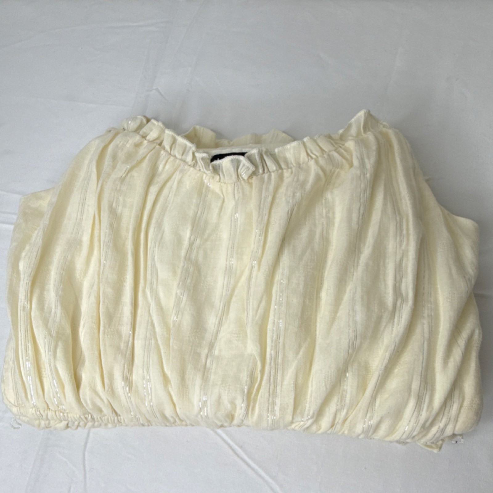 MAX + ASH Ivory Ruffle Layered Sleeveless Short A-Line Dress Size M