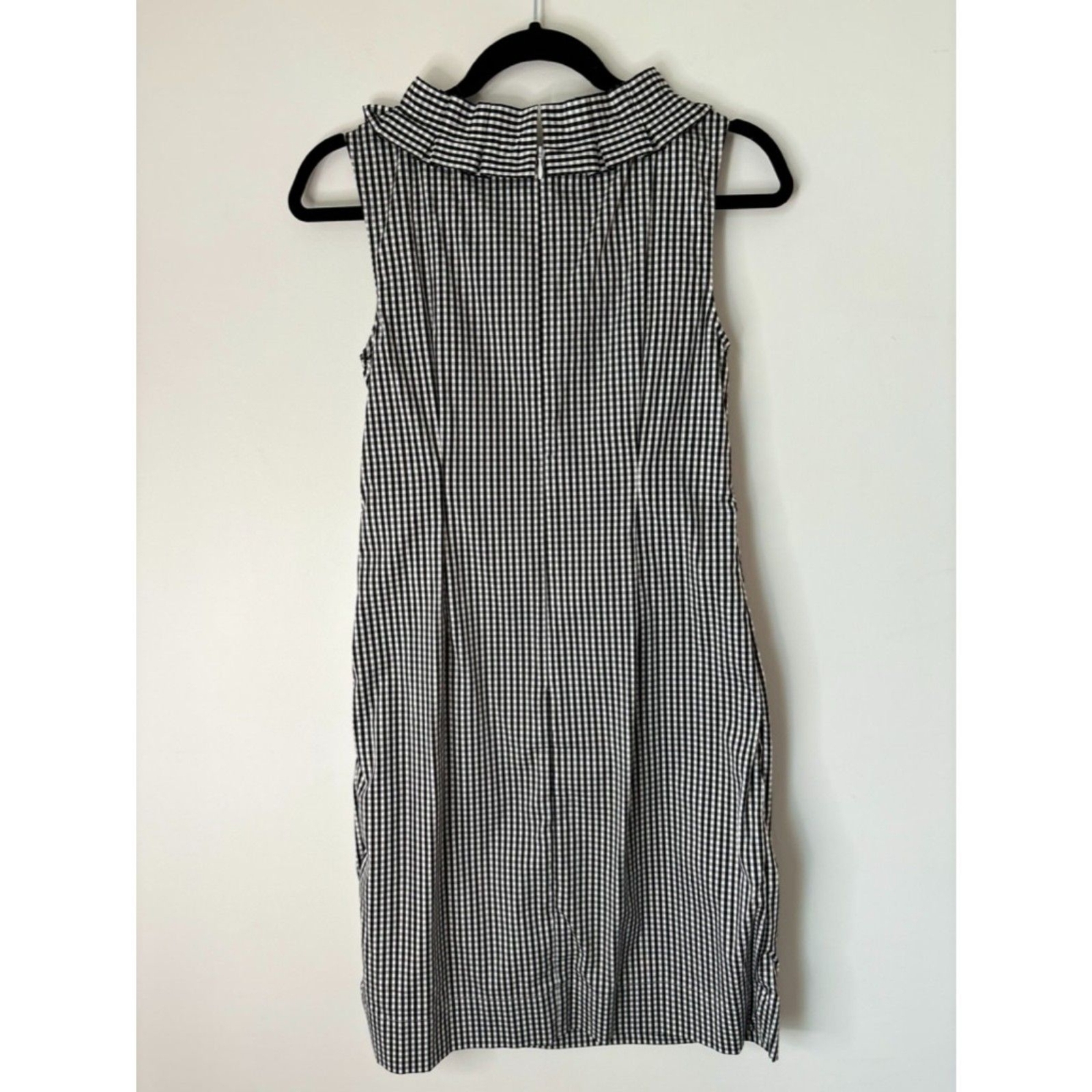 Talbots Gingham Black White Classic Holiday Neutral Timeless Dress Size 2 E72