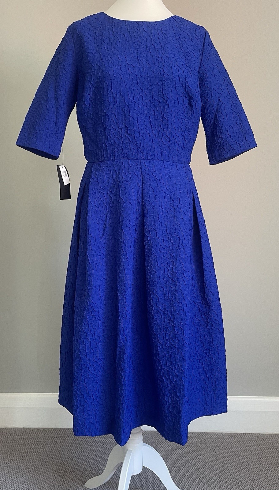 Saloni Martine Dress UK14 US10 Ultramarine Crinkle Amarena Fabric BNWT
