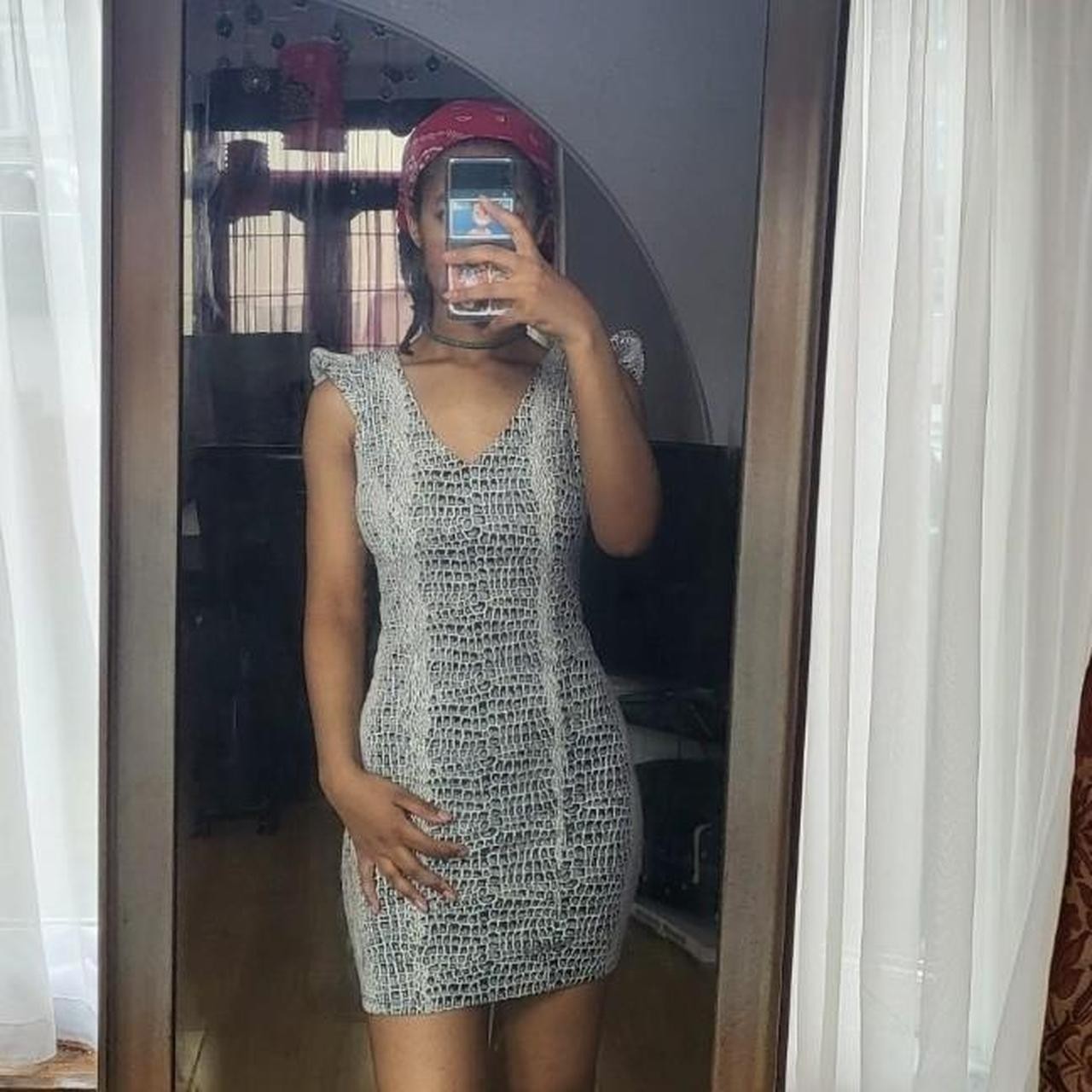 Miss Selfridge Crocodile Print Party Mini Bodycon Dress Size 8 snake skin summer
