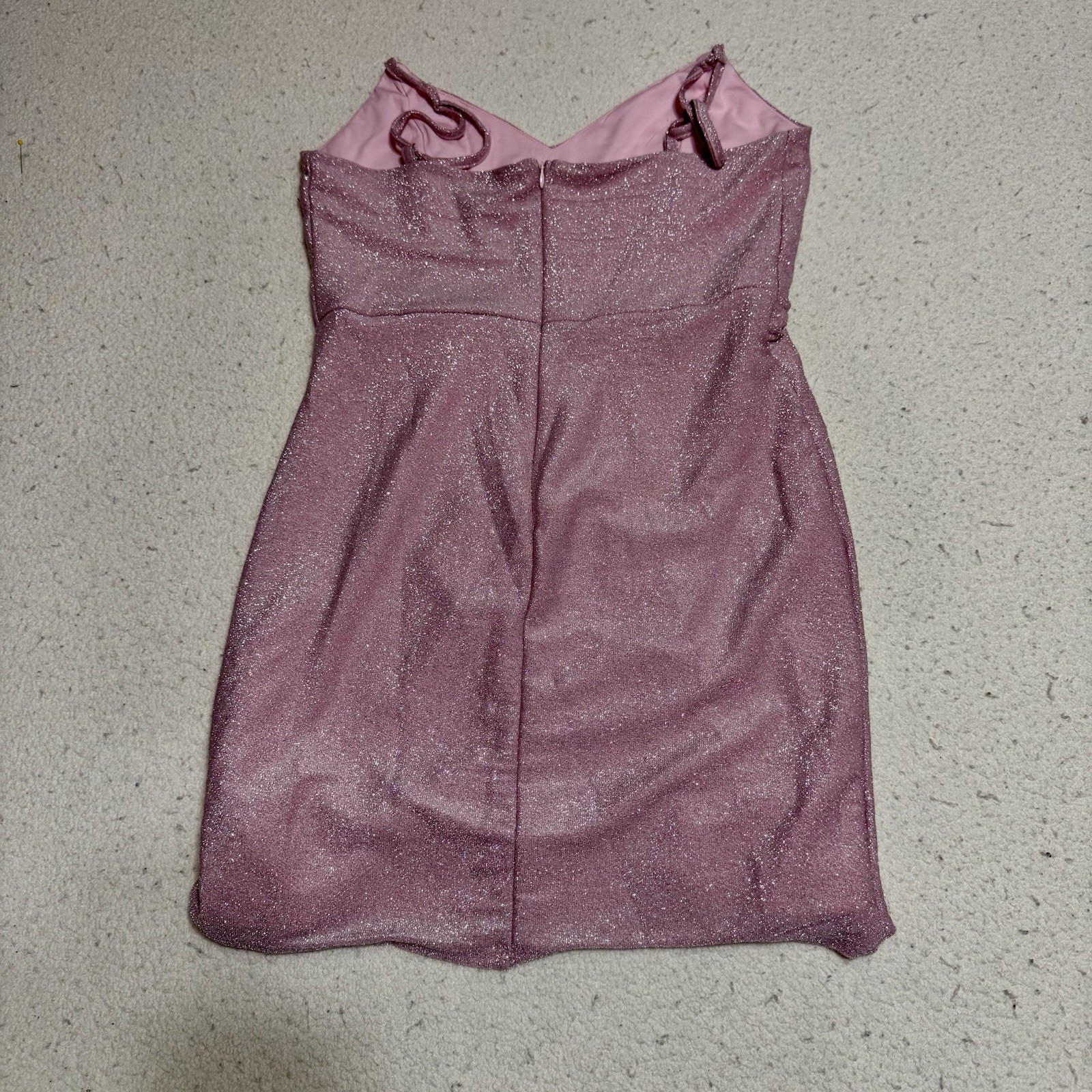 Miami For Francesca’s Light Pink Sparkle Wrap Dress Large Sleeveless Party Night