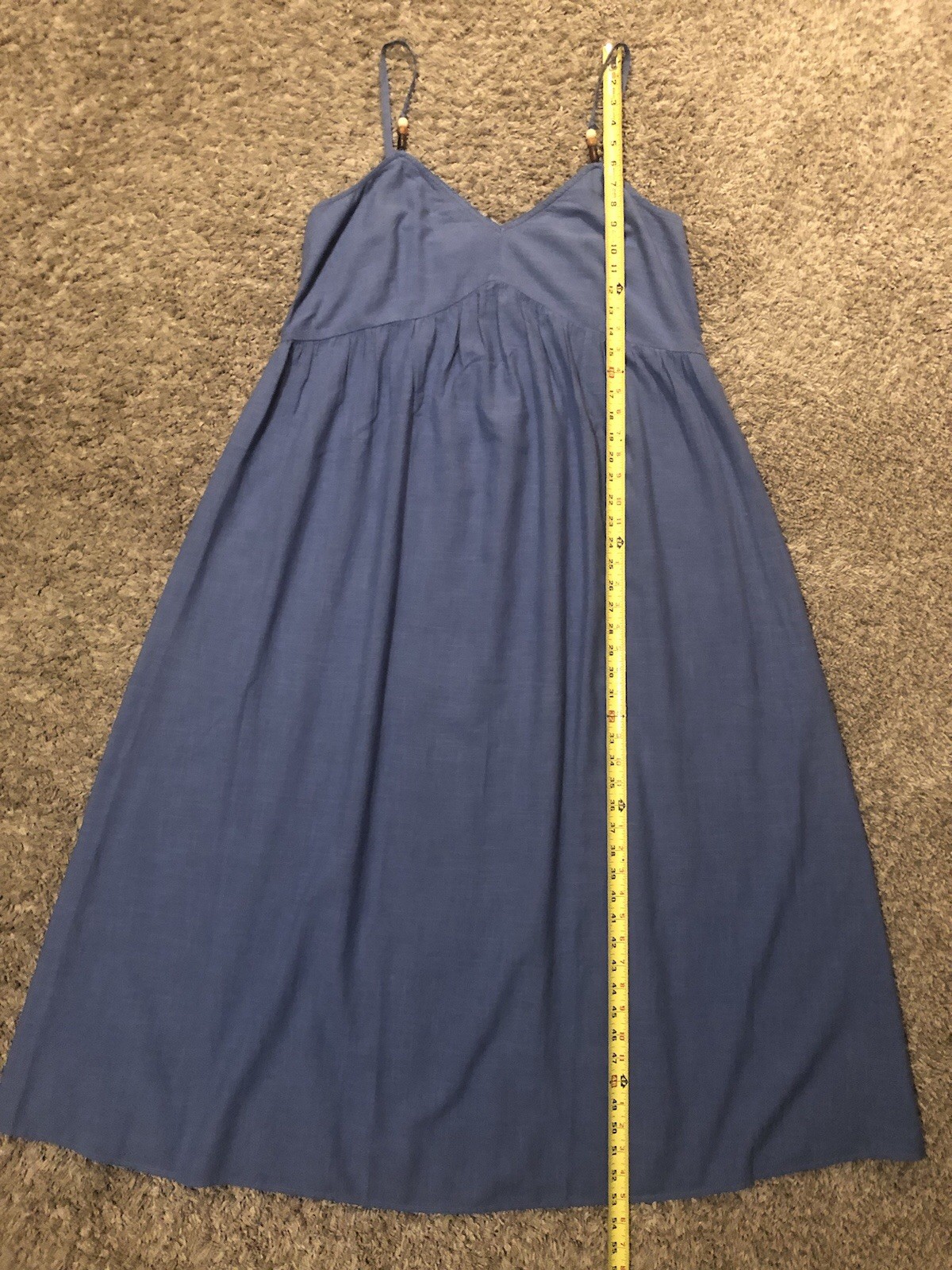 OLD NAVY size Large Chambray A-line Sundress, Blue Washable Cotton/Rayon blend