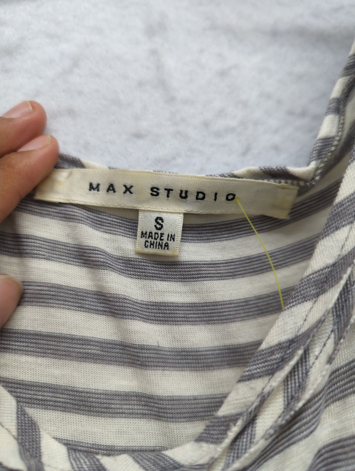 Max Studio Striped Sleeveless Maxi Dress With Braided Waist Detail Size Small