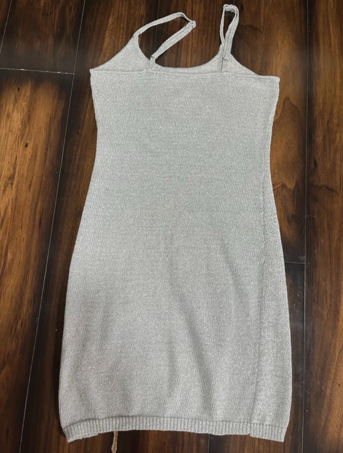 Women’s small silver tinsel bodycon mini dress 416