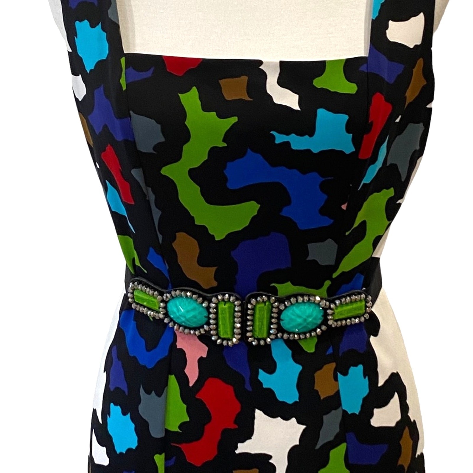 Vintage Dress Medium Y2K Art to wear Joseph Ribkoff Jewel Dress Cruise Party