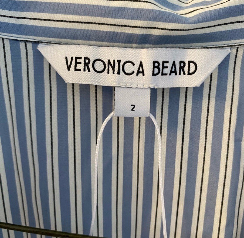 NWOT Veronica Beard Susan Striped Mini Dress In Blue Multi Size 2