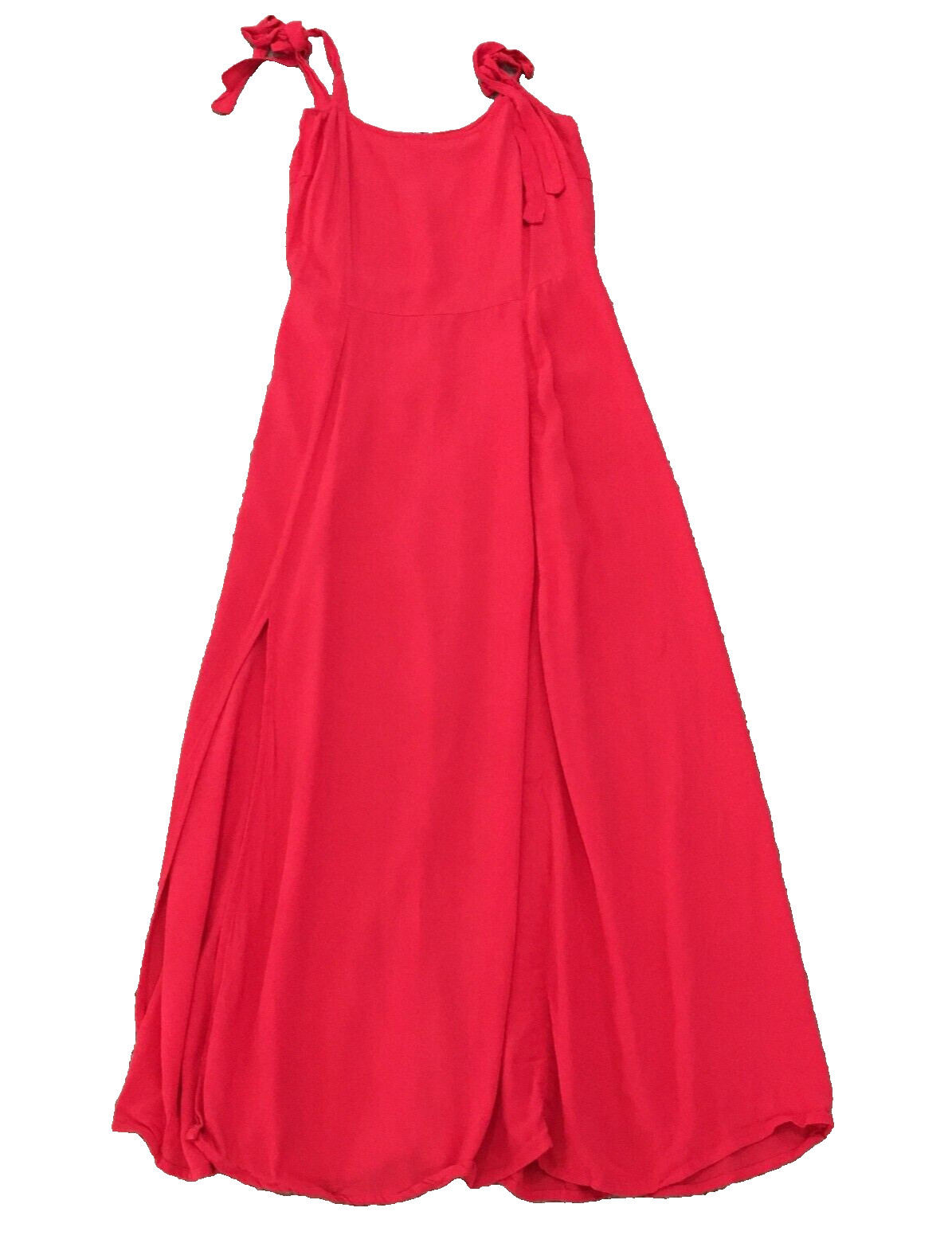 Kendall & Kylie Womens Midi Dress Size 12 Red Spaghetti Strap Back Zip