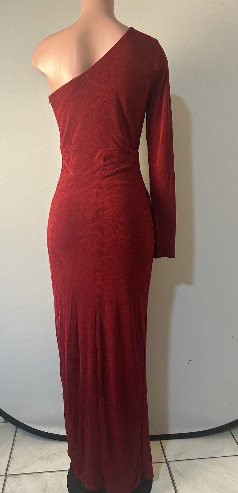Fiestar Women’s One Shoulder Ruched Formal Maxi Party Dress Size Large