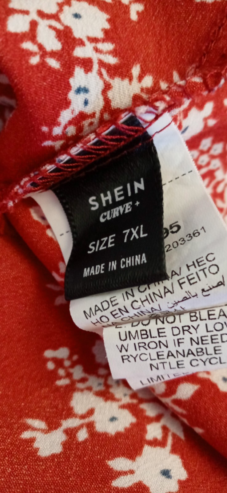 Shien Red Floral Cottage Core Dress Size 7x