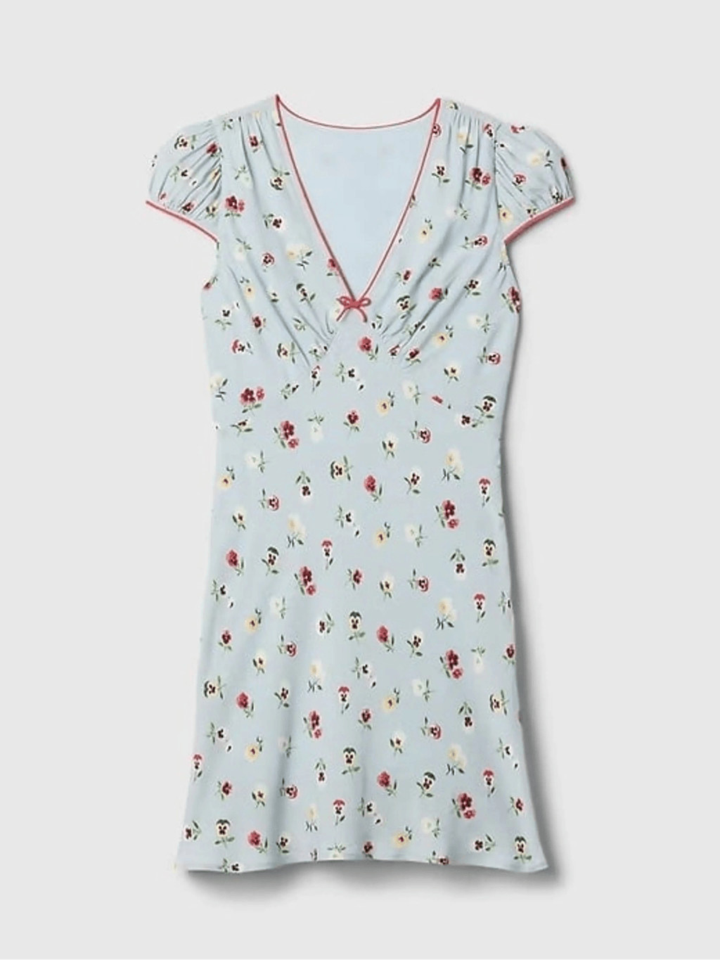 Gap x DOEN Blue Dublin Floral Mini Dress Short Sleeve Fit Flare Boho 16 NWOT