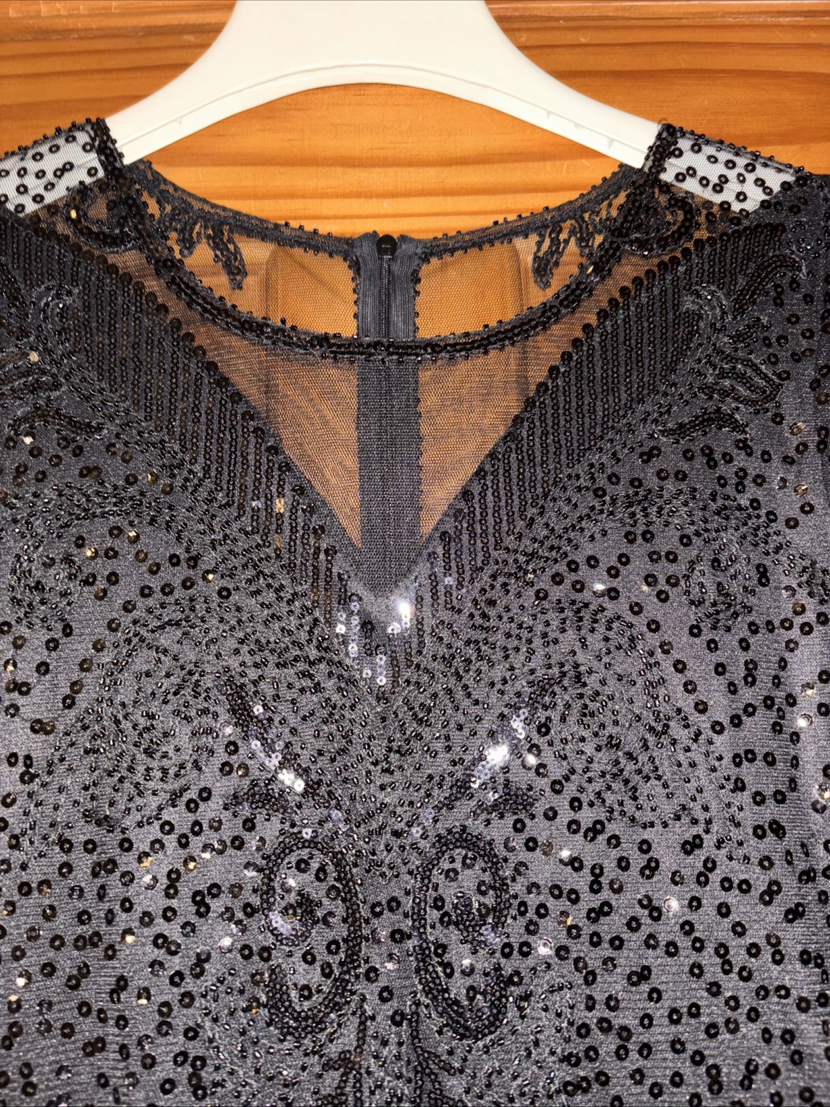Flapper Dress Black Size 6 PrettyGuide ’20s Sequin Beaded Cocktail