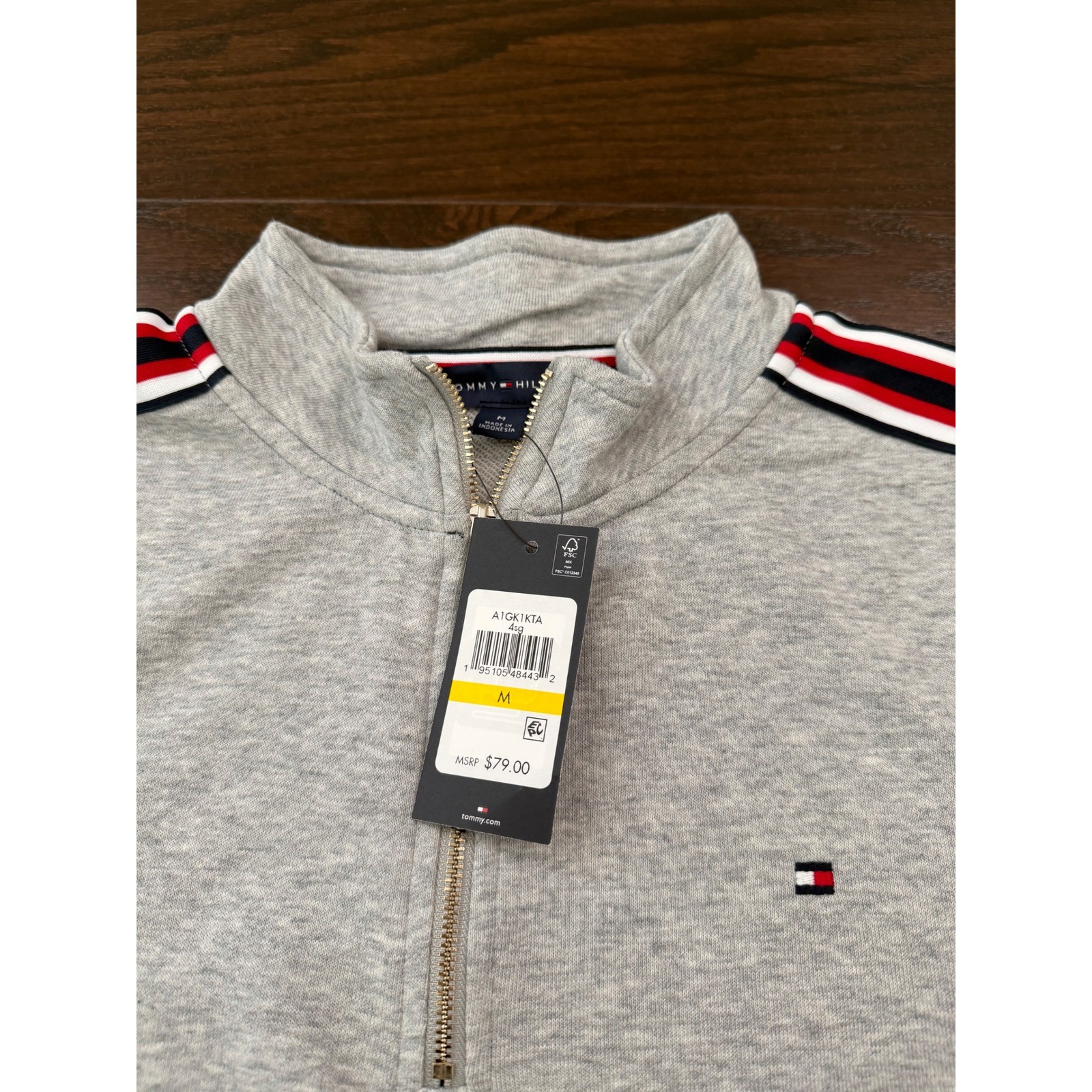 Tommy Hilfiger Womens Heather Gray Quarter Zip Sweatshirt Dress A1GK1KTA Medium