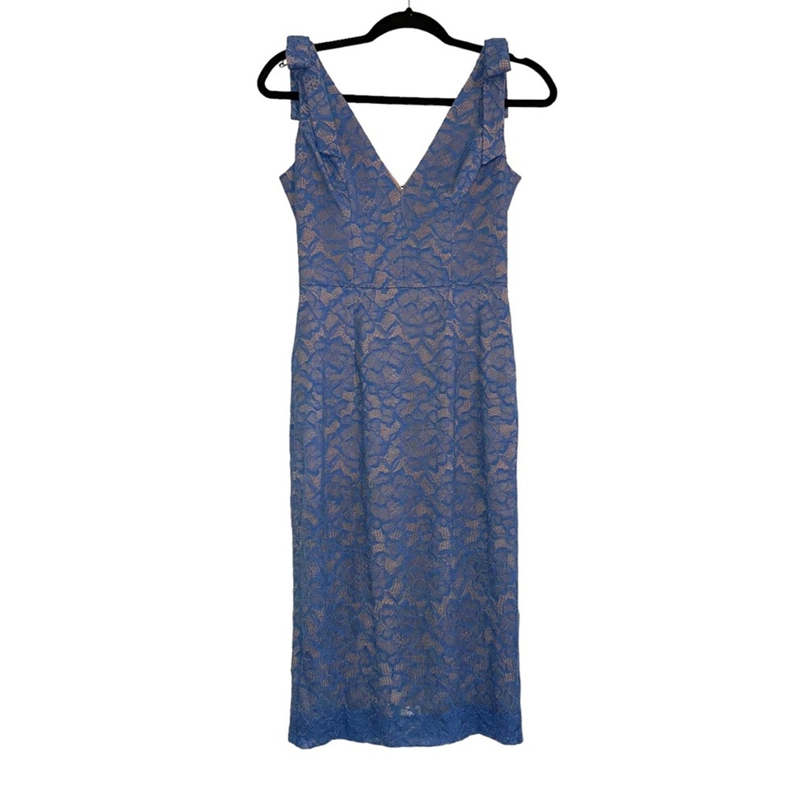 NWOT Dress The Population Lita Tie Lace Blue Sleeveless Dress SMALL