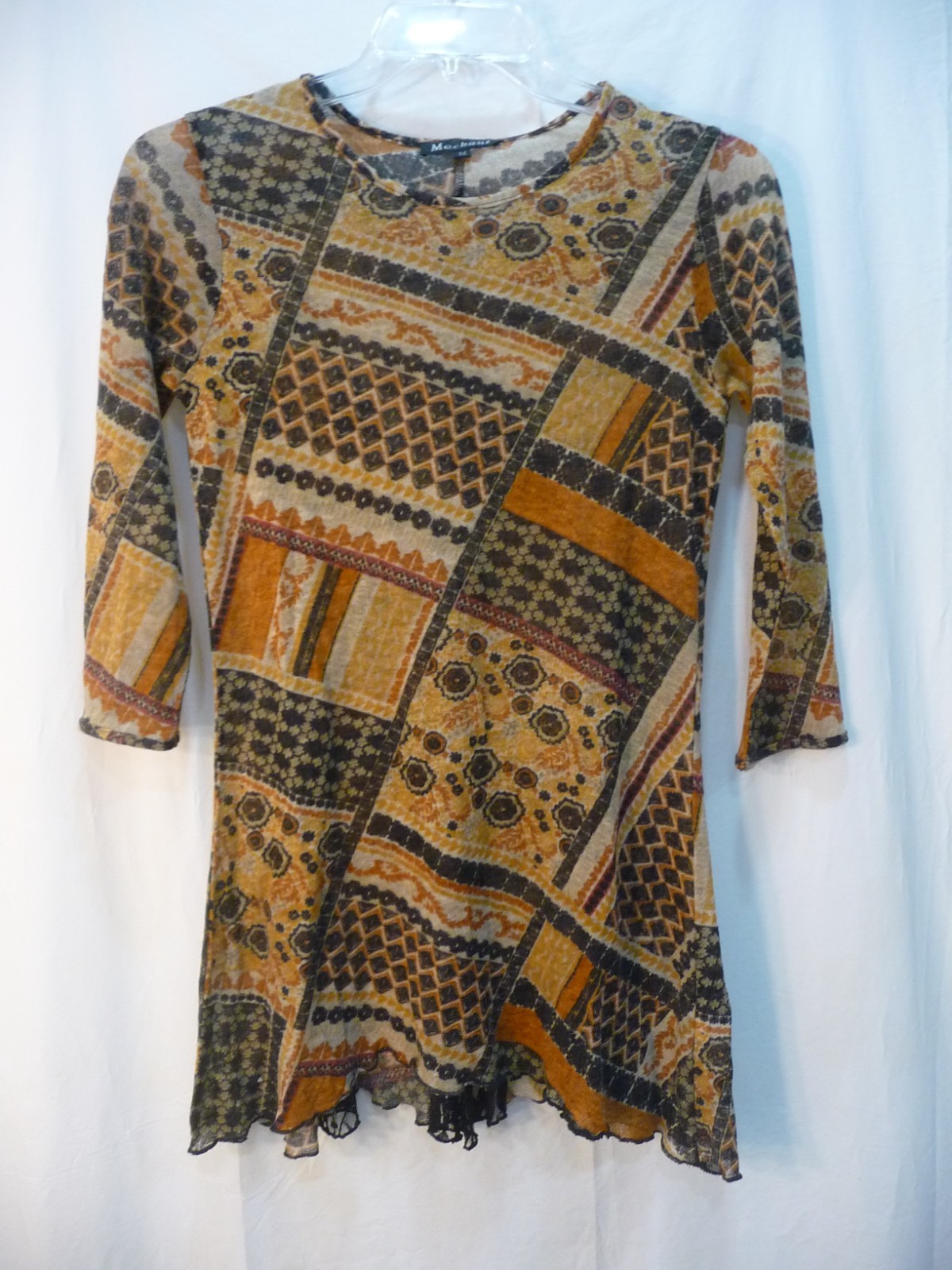 MECHANT t Women’s DRESS Size Med ultra-thin sweater knee length geometric