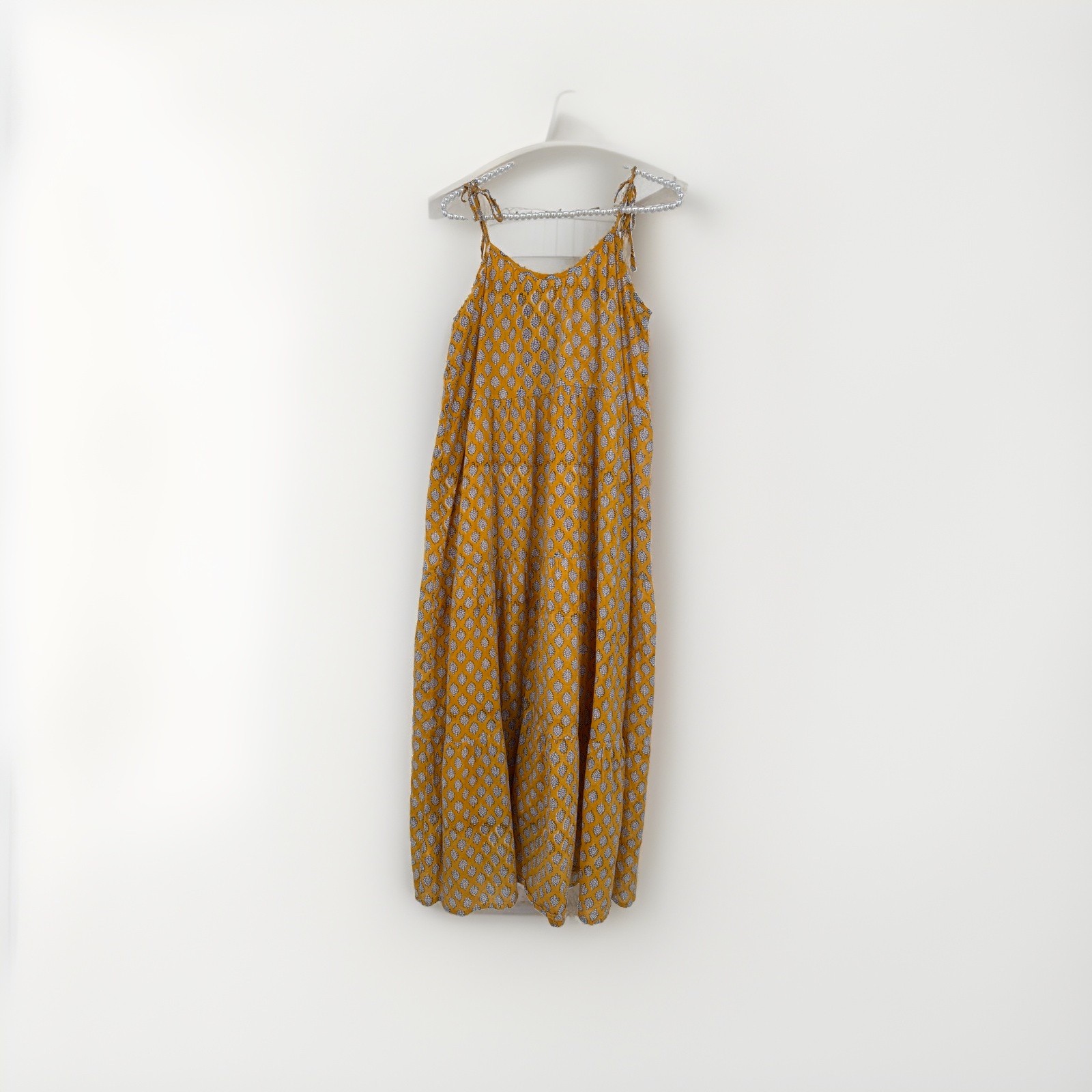 Emerson Fry India Collection Hand Block Printed Button Front Maxi Dress M/L??