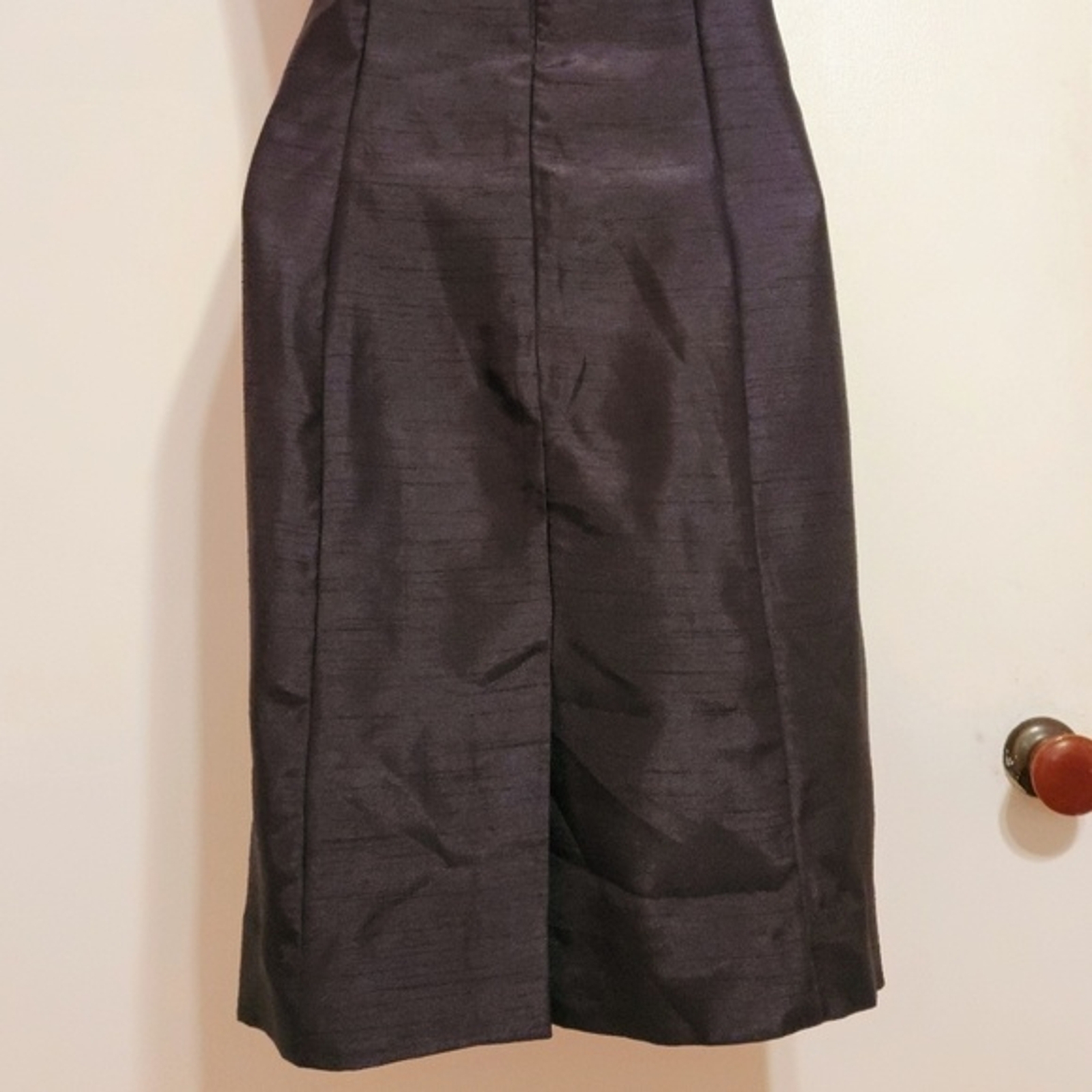 Madison Leigh Petite | Elegant Belted Tailored Cocktail Pencil Dress Grey 4 P