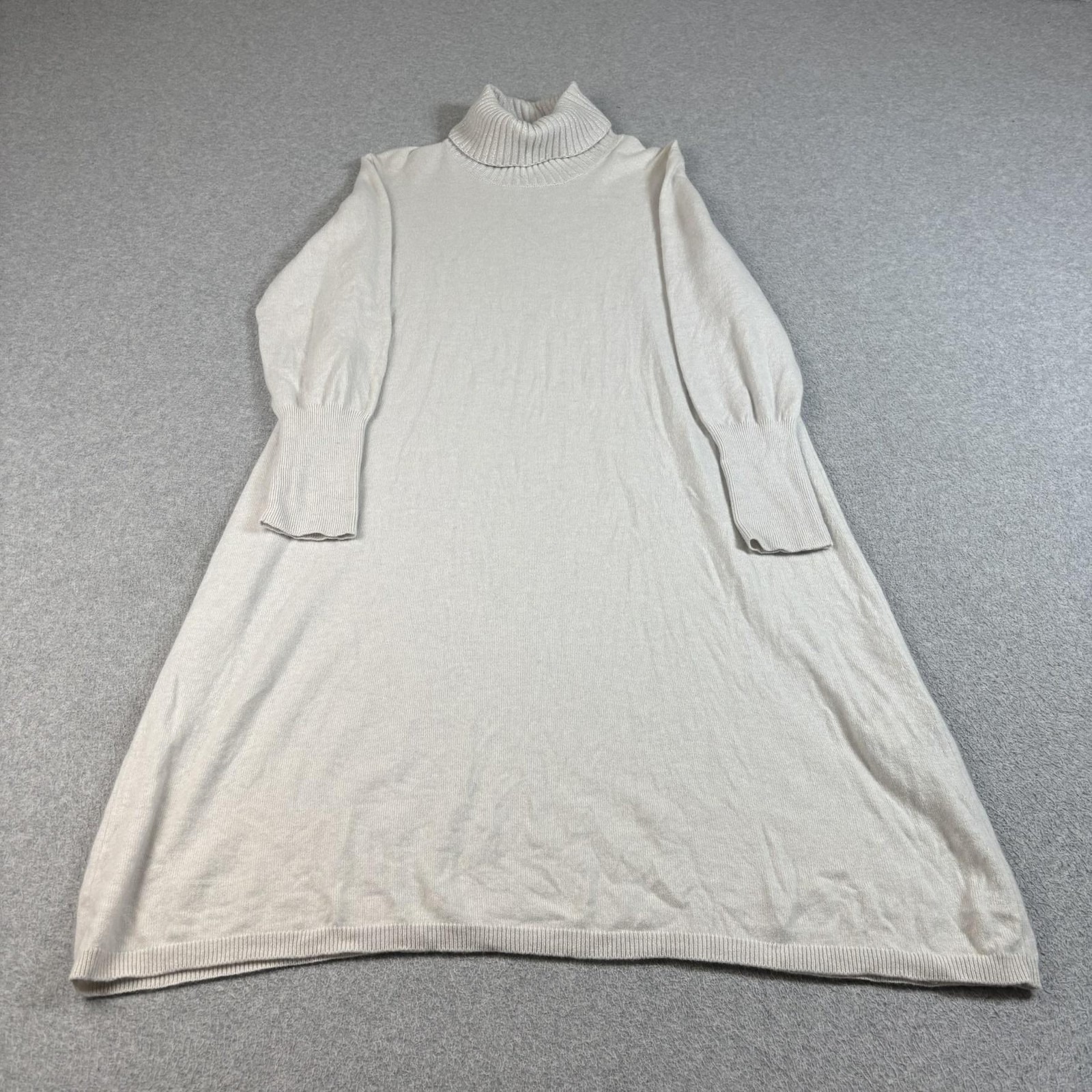 Fabiana Filippi Merino Wool Silk Dress Women XL White Sweater Italy Quiet Luxury