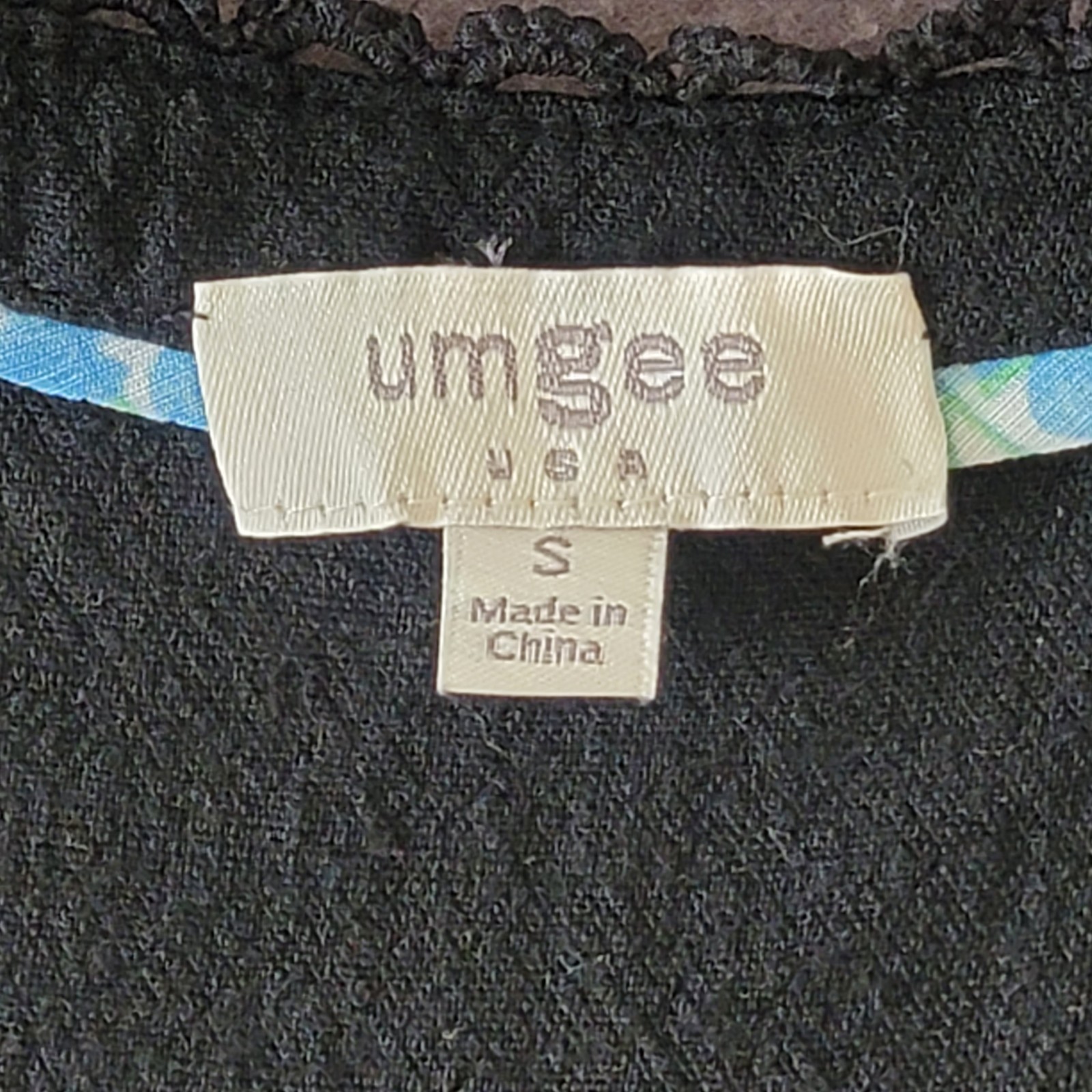 Umgee Boho Black Tiered Babydoll Dress Tunic Floral Crochet Lace Puff Sleeve